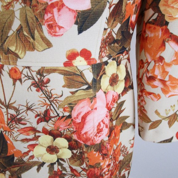 SOLDTalbots Golden Orange Autumn Floral Sheath Dress 8 - Picture 6 of 10